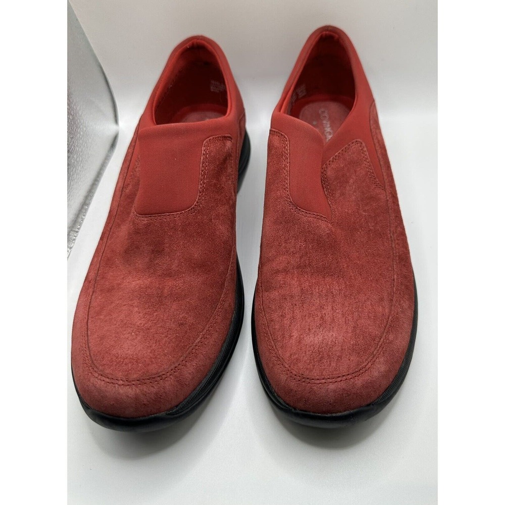 Covington Womens Size 7M Red Suede Leather Slip On Shoes Pre Owned